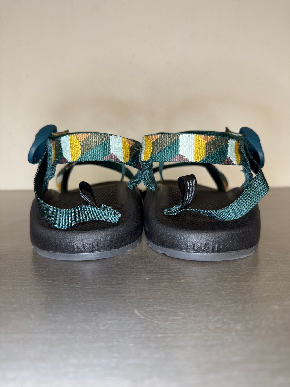 Women's Chaco Z/1 Classic Sport Sandals Green Geometric Pattern Size 11 US - Picture 7 of 9